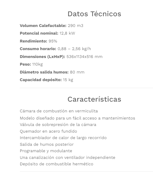 ESTUFA DE PELLETS FABRICALOR MODELO ELITE PLUS 12 - Imagen 5