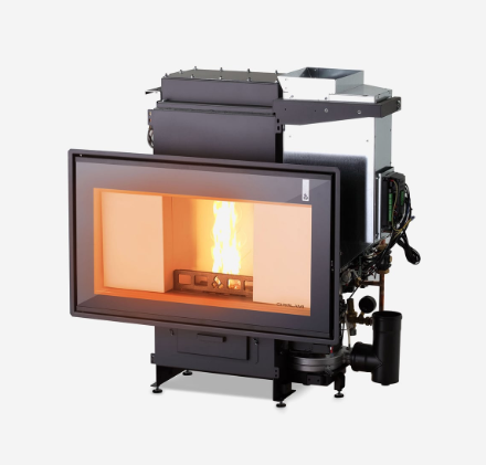 CHIMENEA HÍBRIDA AUTOMÁTICA DE LEÑA Y PELLET GIROLAMI MODELO TI PANORAMA 14 - Imagen 2