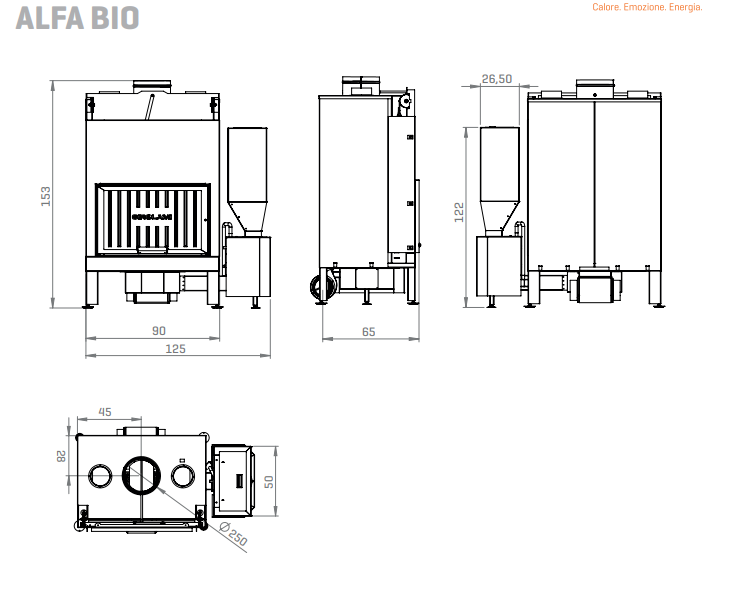MONOBLOQUE HÍBRIDO AUTOMÁTICO DE MADERA-PELLET GIROLAMI MODELO ALFA BIO - Imagen 5