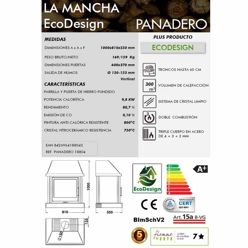CHIMENEA METÁLICA LA MANCHA DE PANADERO - Imagen 2