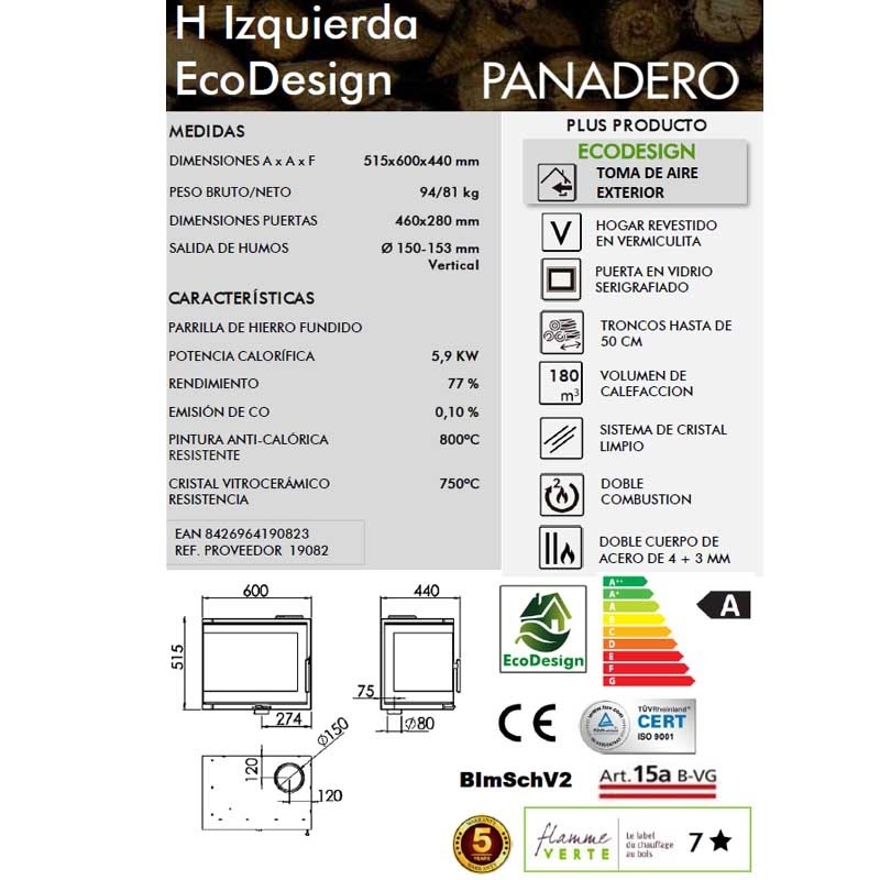 HOGAR A LEÑA H-IZQUIERDO DE PANADERO - Imagen 2