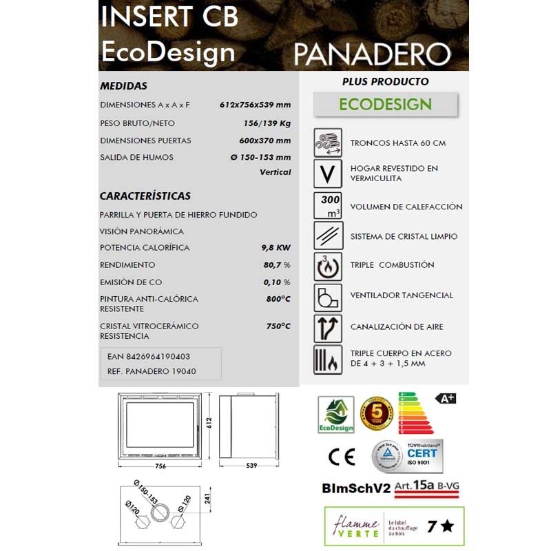 INSERTABLE DE LEÑA CB DE PANADERO - Imagen 3
