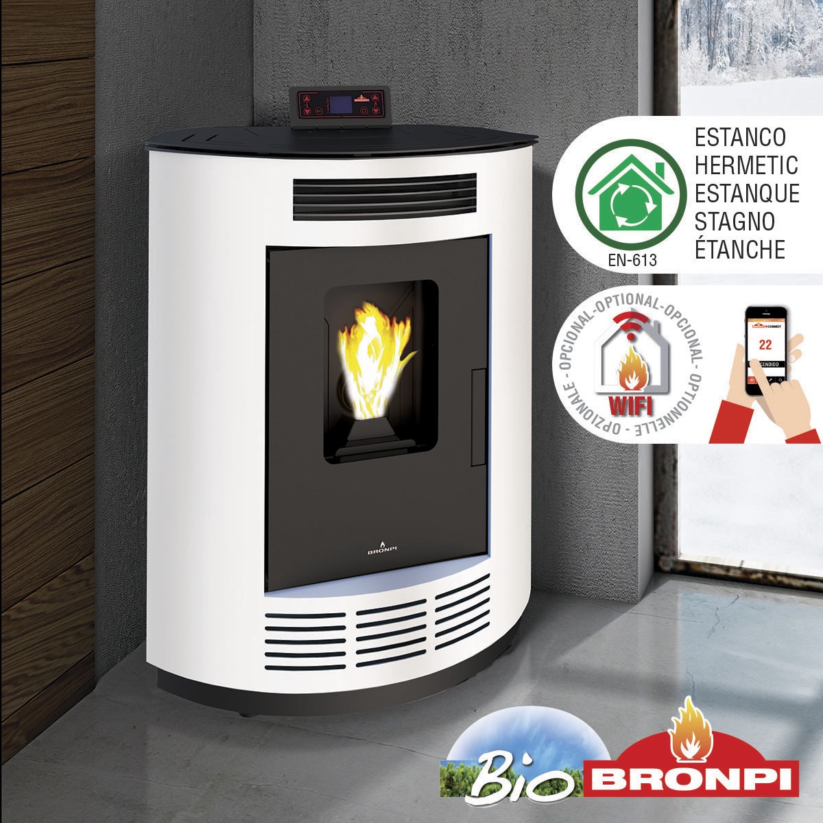 ESTUFA DE PELLET BRONPI MODELO NINA 9 KW RINCON - Imagen 4