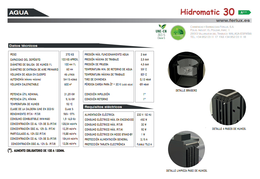 CALDERA MODELO HIDROMATIC 35KW DE FERLUX - Imagen 4