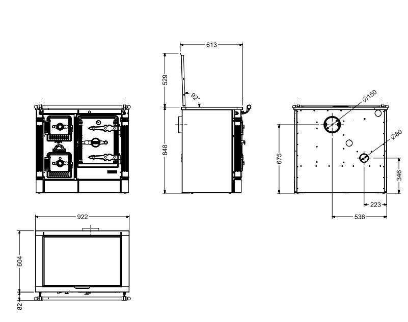 HERGOM COCINA DOMÉSTICA L-07/90 CH SE VITRO PRACTICABLE CON MARCO DE ACERO (CROMO) - Imagen 3