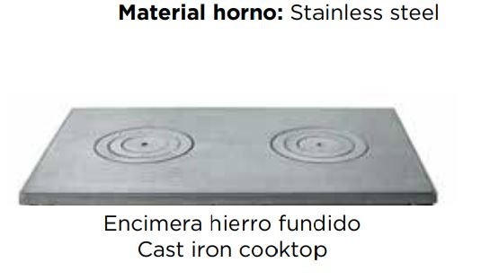 HERCOM COCINA CALEFACTORA CLÁSICA PULIDA CON ARANDELAS MODELO L-07/90 CC SE (LATÓN) - Imagen 2