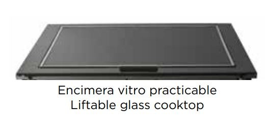 HERGOM COCINA CALEFACTORA VITRO PRACTICABLE MODELO L-07/90 CC SE (CROMO) - Imagen 2