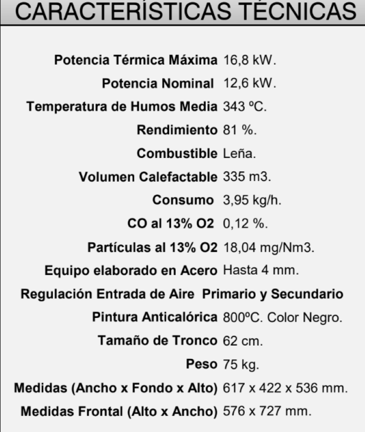 INSERTABLE DE LEÑA I-170 FM - Imagen 4
