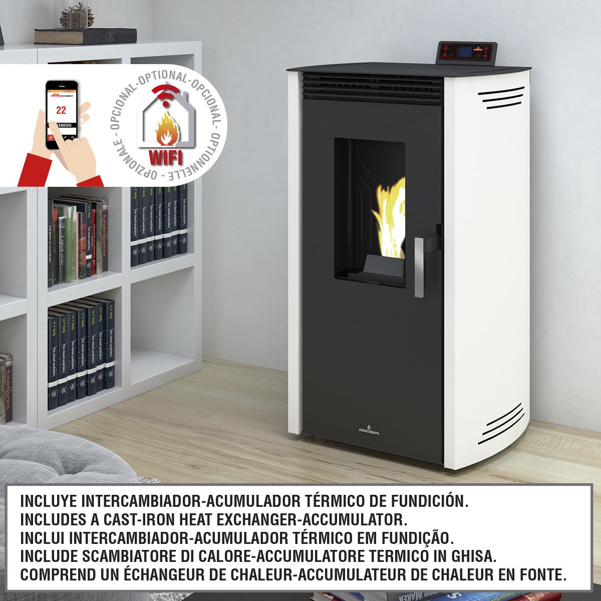 ESTUFA DE PELLET BRONPI MODELO NOA 11 KW - Imagen 5