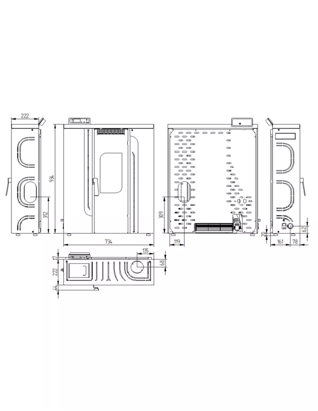ESTUFA DE PELLETS AIRE PASILLO 9KW FM MODELO BP-300 - Imagen 6