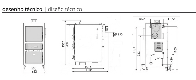 CALDERA DE LEÑA LLAMA INVERTIDA 22KW METLOR MODELO PM 22 - Imagen 4