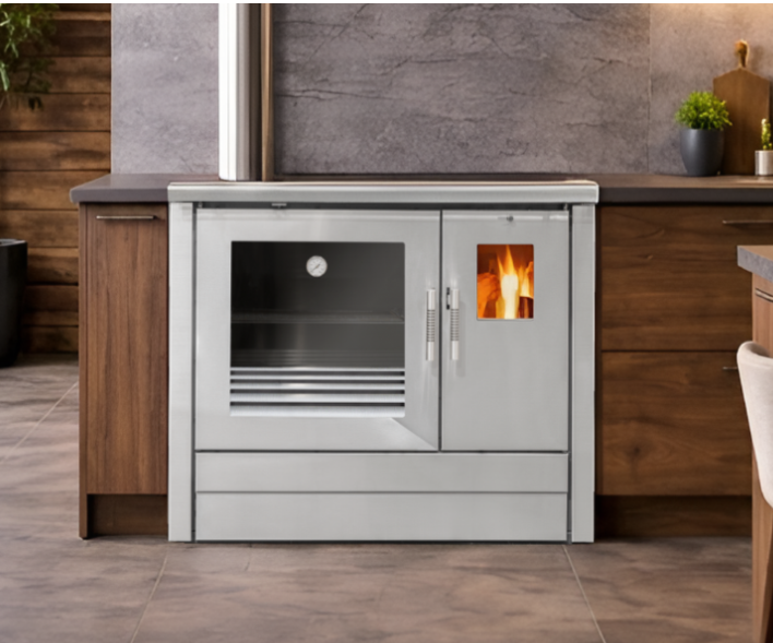 COCINA TRADICIONAL DE LEÑA SALIDA DE HUMOS SUPERIOR METLOR MODELO ME16 TROPICAL INOX
