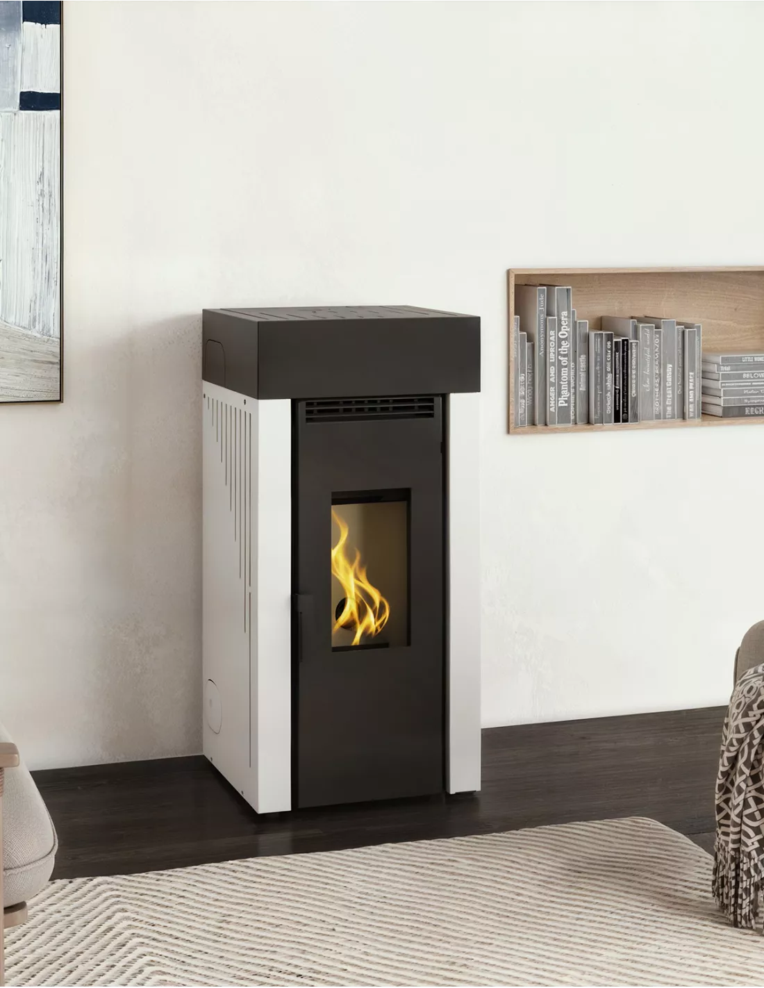 ESTUFA DE PELLETS AIRE FRONTAL 12KW CANALIZABLE FM MODELO BP-201